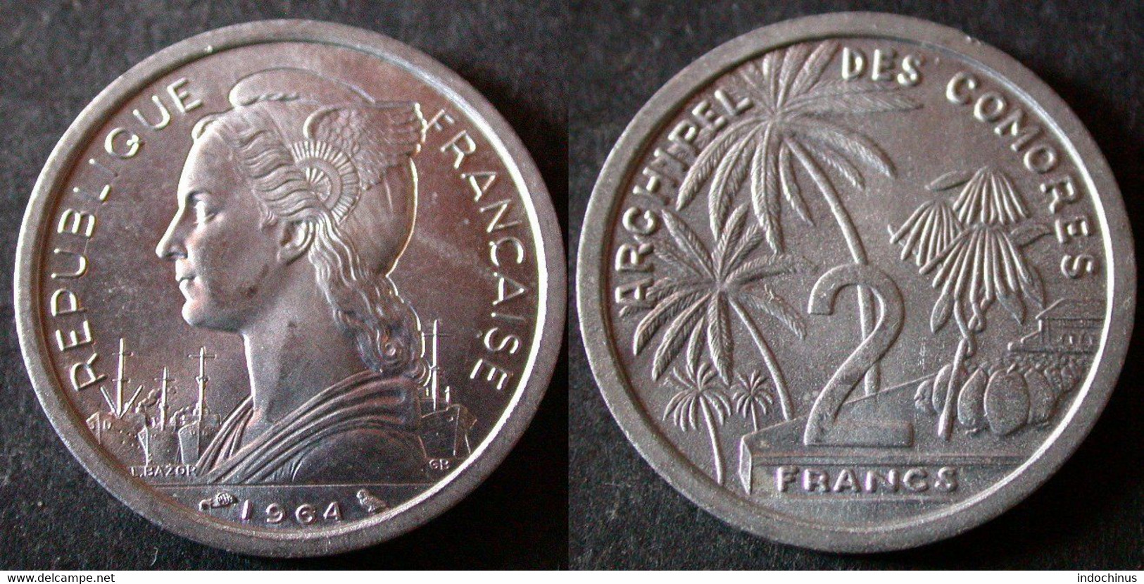 COMORES  2 Francs 1964 UNC / SUP  COMOROS   PORT OFFERT - Comores