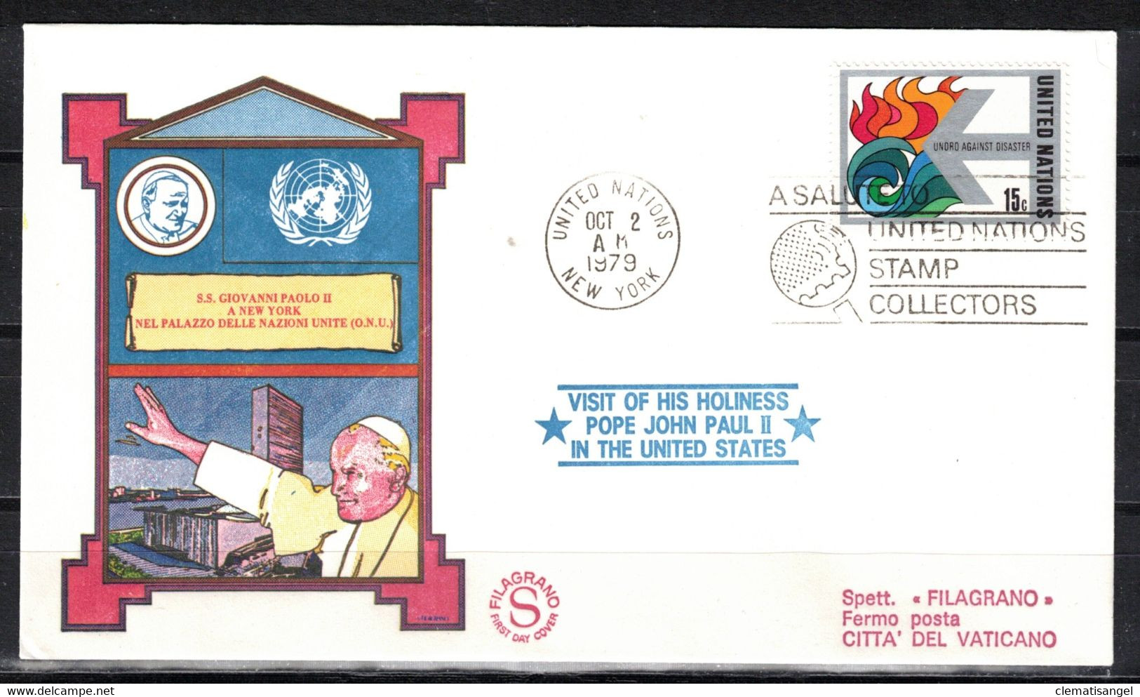 105m * INTERRESSANTE AUSGABE * PAPST JOHANNES PAUL II IN NEW YORK * ANKUNFT BEI DER UNO **!! - Cartas & Documentos