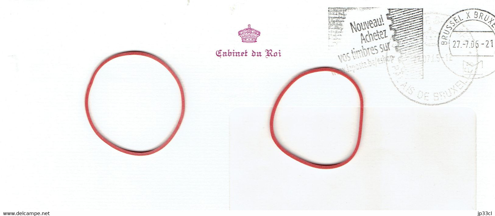 Lettre De Ch. Cooreman, Chef De Cabinet Adjointe Du Roi Albert II (22 Juillet 2005) Avec Enveloppe Officielle - Non Classés