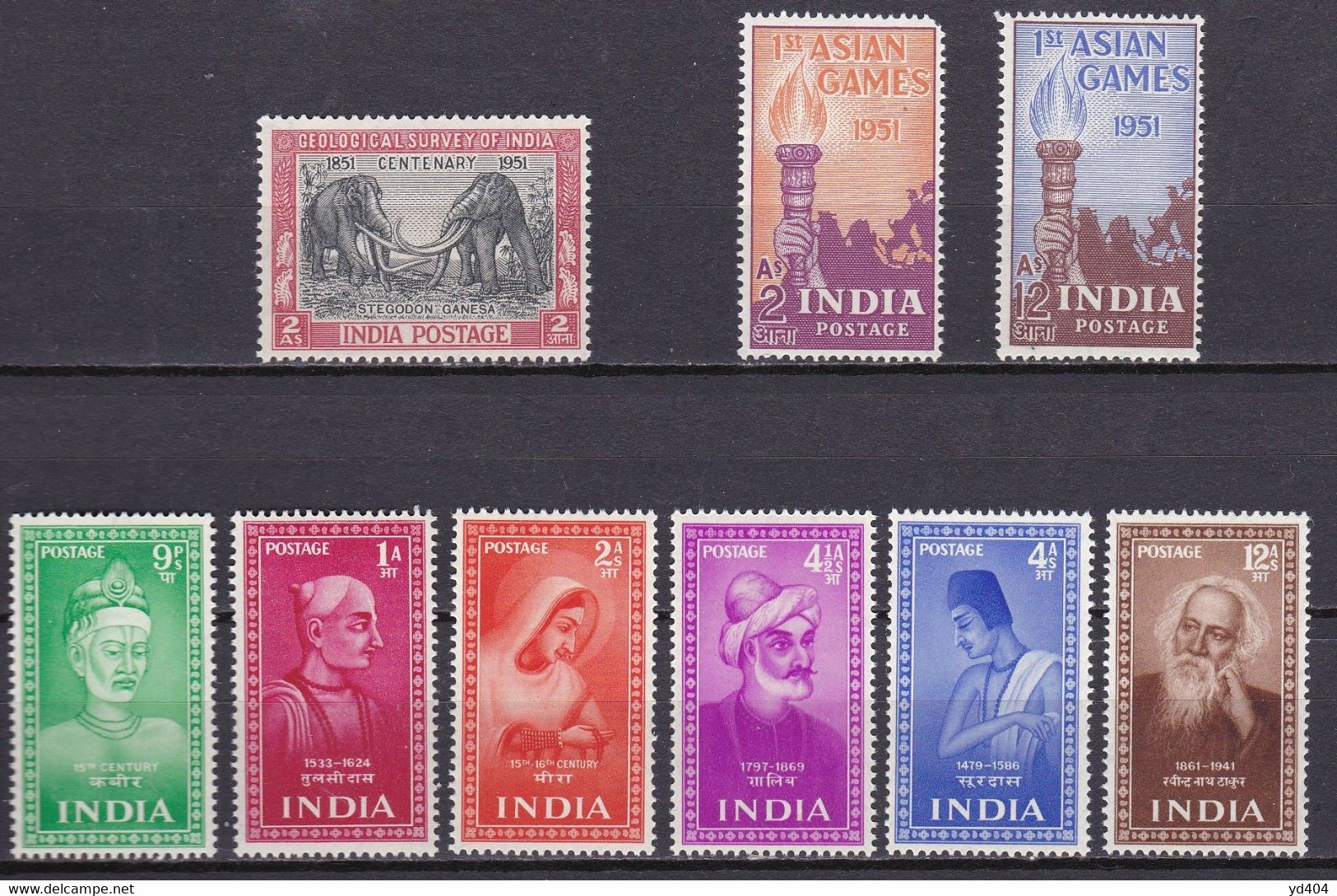 IN103- INDIA – INDE – 1951-52 – MNH ISSUES - MI # 218/226 - CV 104 € - Ungebraucht