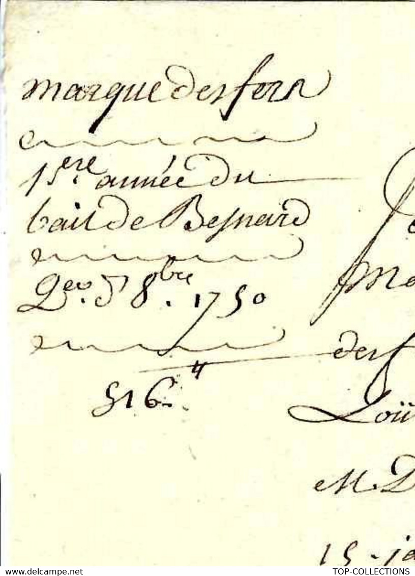 IMPOTS ANCIEN REGIME FERMES GENERALES  Marque Des Fers 1750  &  1751 LETTRE De Rouen Signée + Reçu Pour De La Martinière - Historische Dokumente
