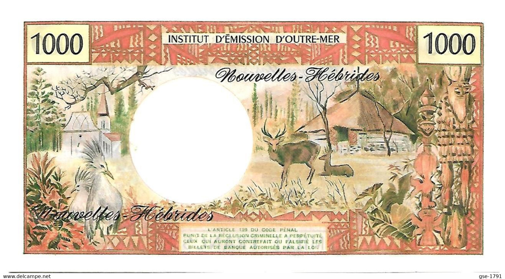 VANUATU NOUVELLES HEBRIDES 1000 FRANCS Emission De L' IEOM  Rare Série M1 NEUF - Vanuatu