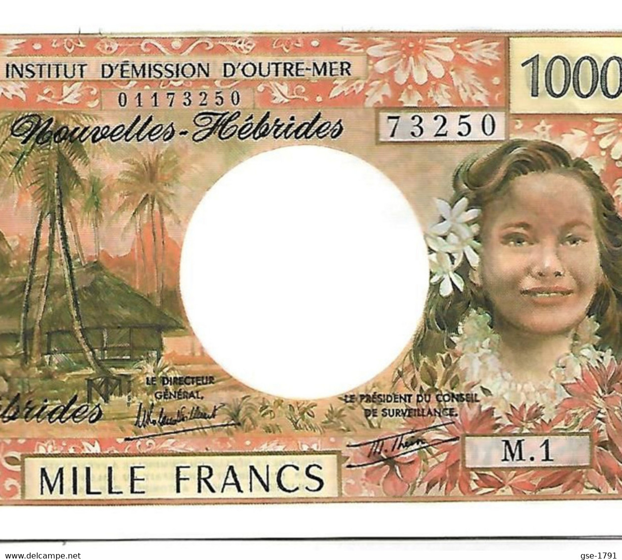 VANUATU NOUVELLES HEBRIDES 1000 FRANCS Emission De L' IEOM  Rare Série M1 NEUF - Vanuatu