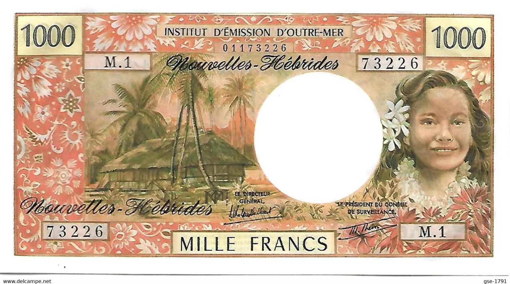 VANUATU NOUVELLES HEBRIDES 1000 FRANCS Emission De L' IEOM  Rare Série M1 NEUF - Vanuatu