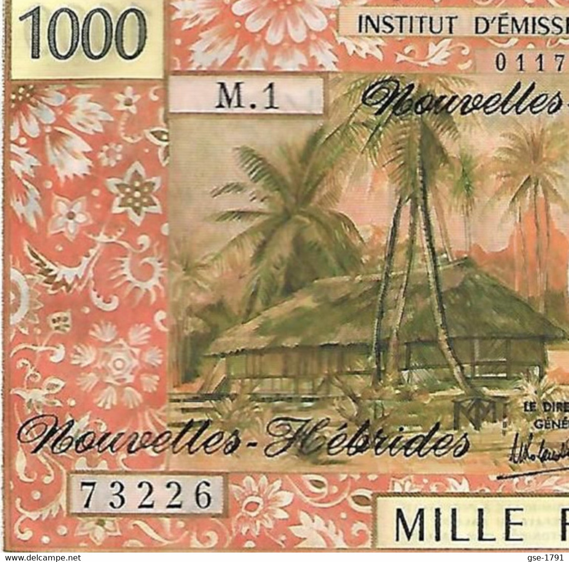 VANUATU NOUVELLES HEBRIDES 1000 FRANCS Emission De L' IEOM  Rare Série M1 NEUF - Vanuatu