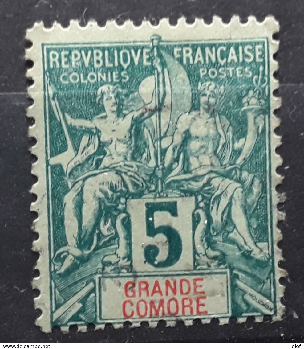 GRANDE COMORE   1897, Type Groupe  Yvert  4 , 5  C  Vert Obl TB - Oblitérés