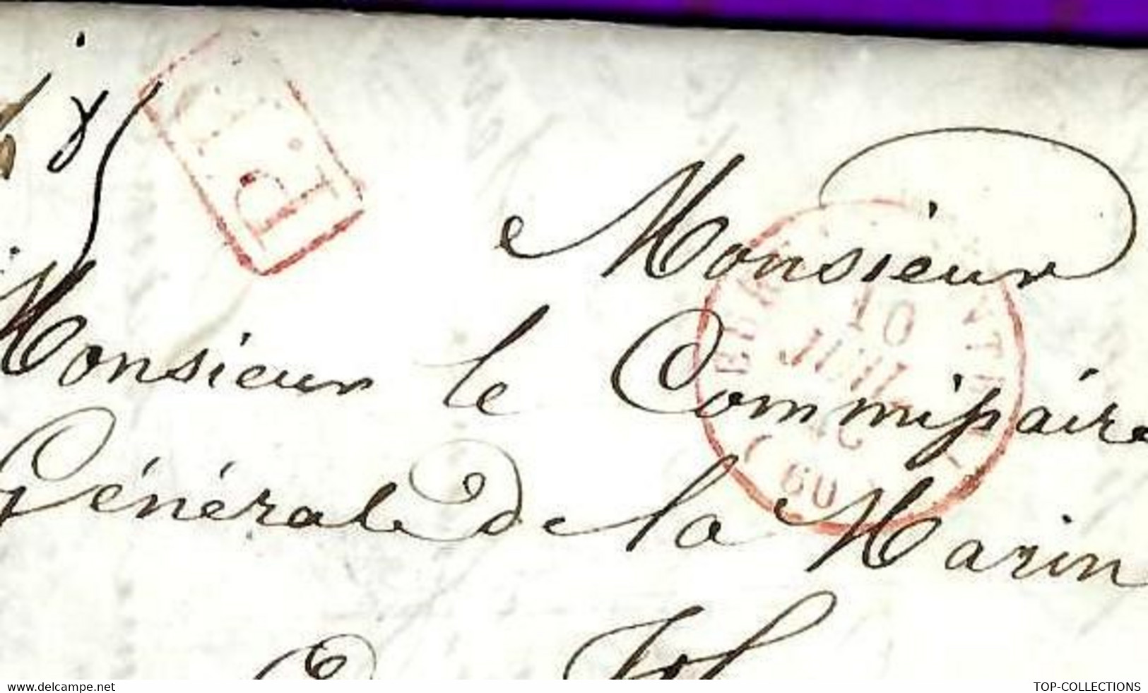 1846 LETTRE De Paris Bureau Central Pour Le Havre Marine Commissaire Général Marin Disparu  époux Lambert  New York - Historische Documenten