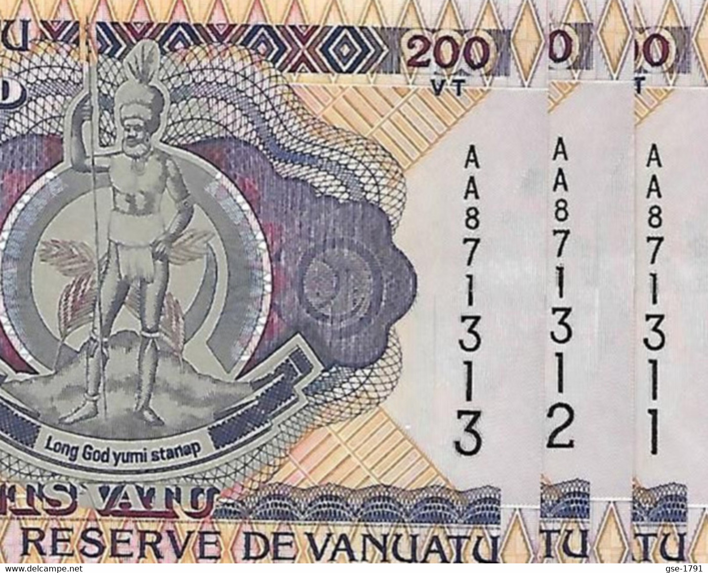 VANUATU Réserve Bank 200 Vatu Lot De 3, Série,sign: Ngwele (1995) NEUFS - Vanuatu