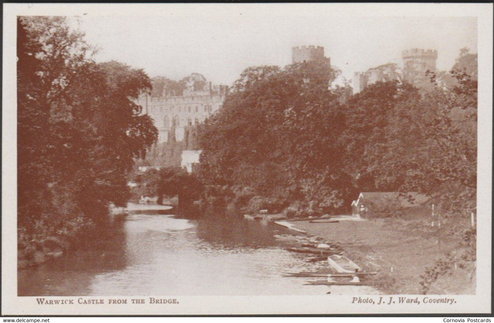 Warwick Castle From The Bridge, Warwickshire, C.1920 - JJ Ward Postcard - Warwick