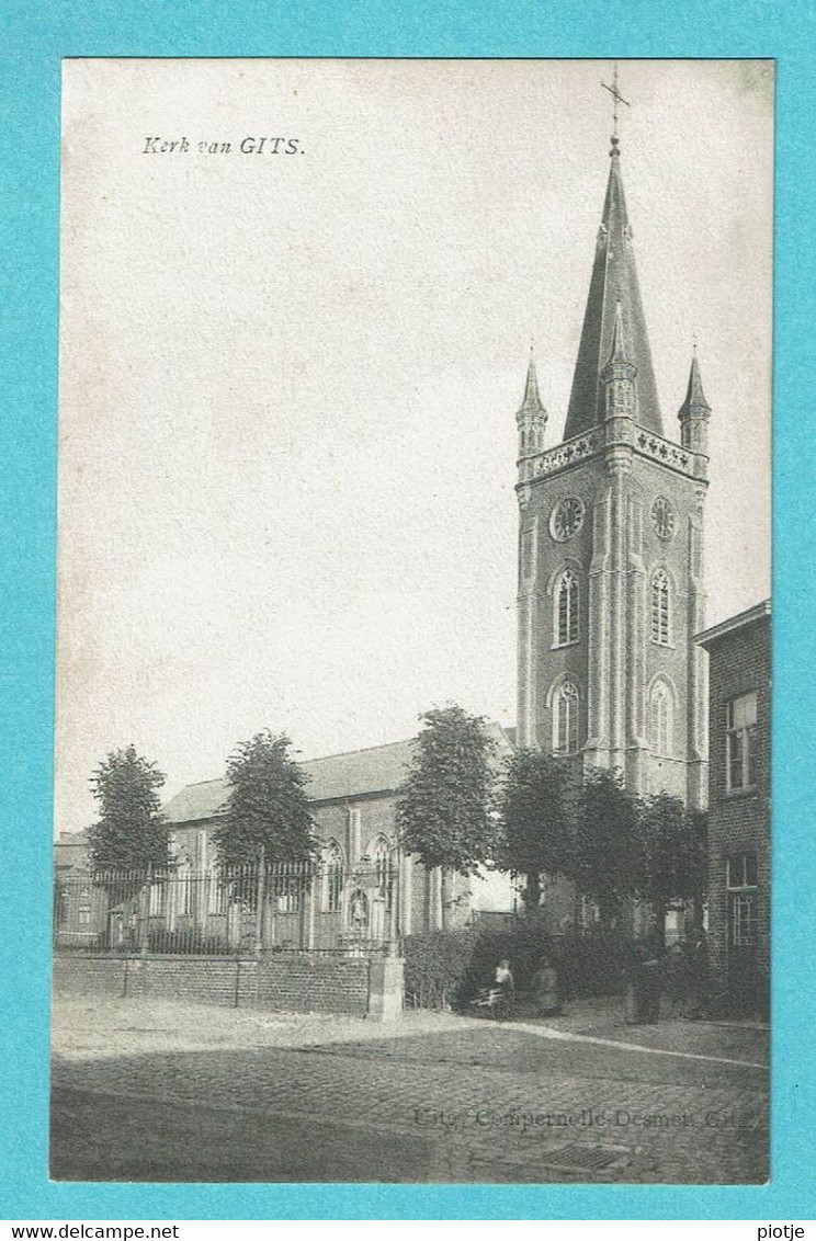 * Gits - Hooglede (West Vlaanderen) * (Uitg Compernolle Desmet) Kerk Van Gits, église, Church, Kirche, Cimetière Old - Hooglede