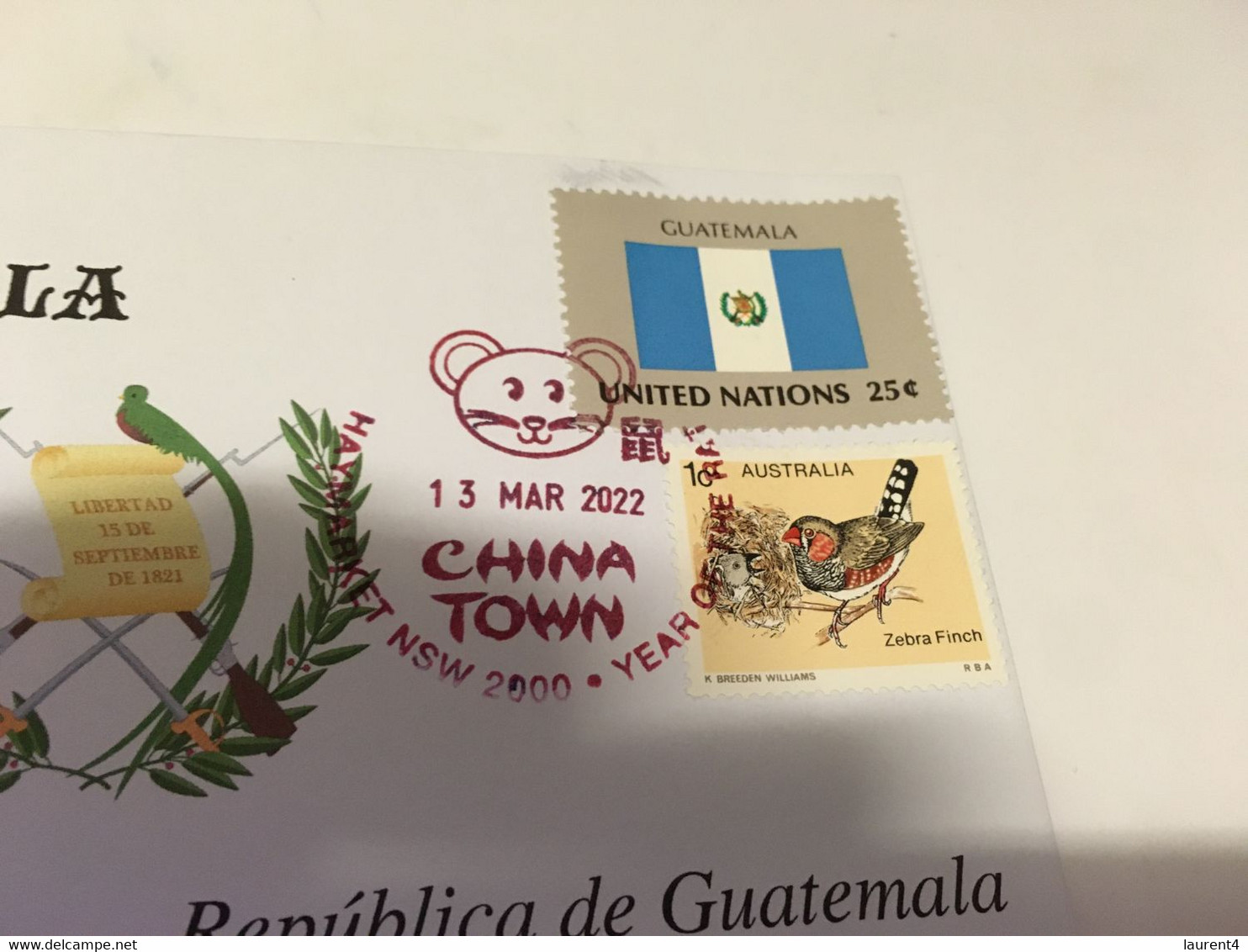 (1 H 22) (Australia) COVID-19 In Guatemala - 2nd Anniversary (cover Guatemala Flag Stamp) Dated 13th March 2022 - Disease