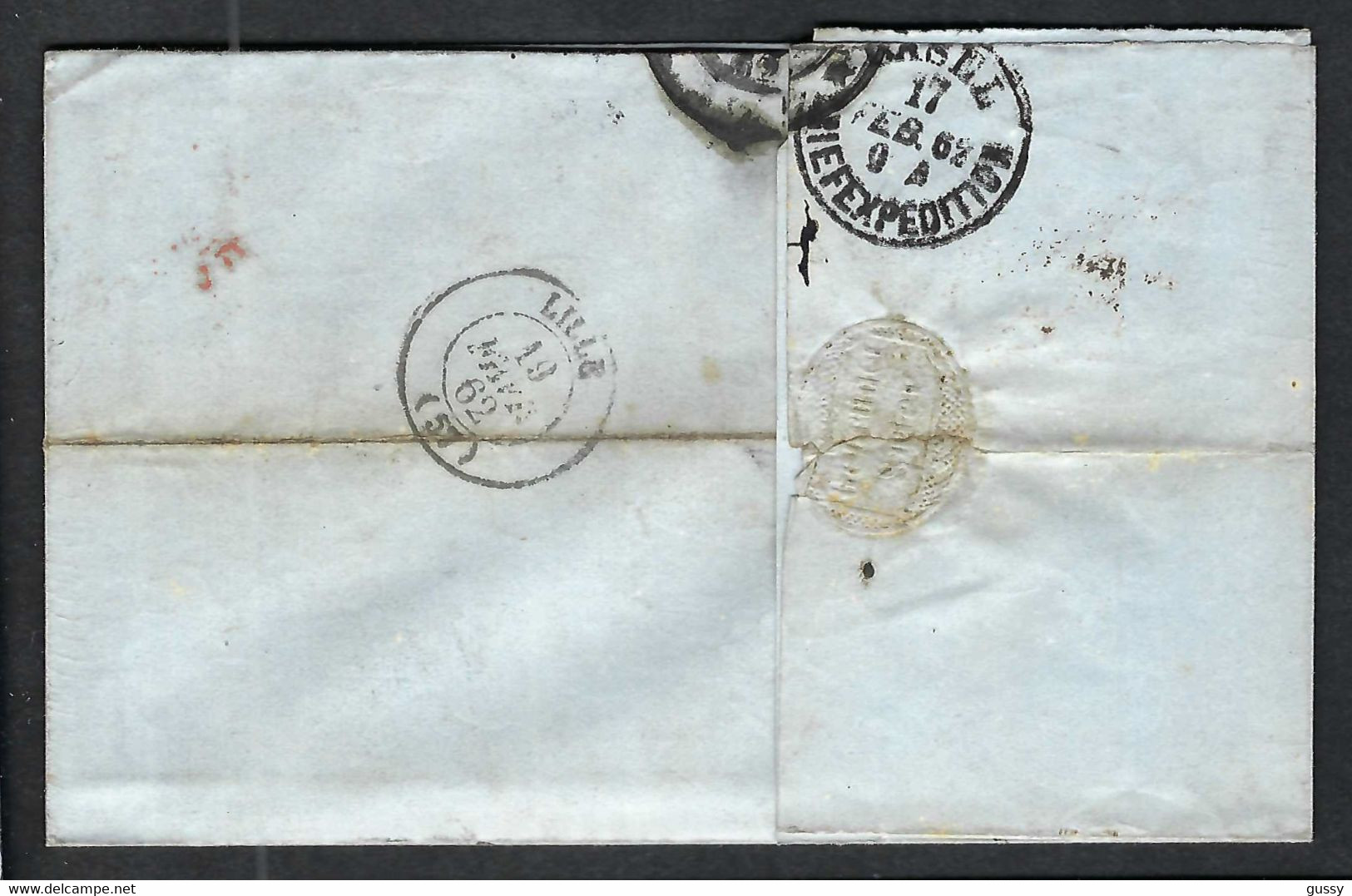 SUISSE PREPHIL.1862: LSC Du 17 Février De Zofingen (CAD) Pour Lille (France) Taxée  4 Décimes, CAD Rouge St Louis - ...-1845 Préphilatélie