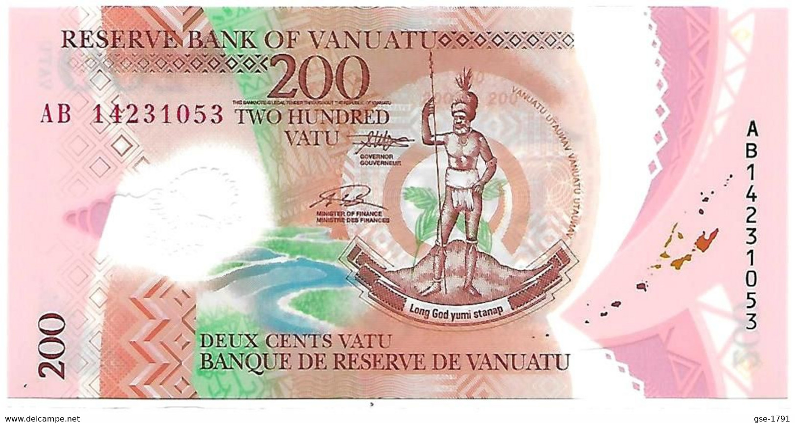 VANUATU Nouveau Billet Polymère 2014 200 VATU  NEUF - Vanuatu