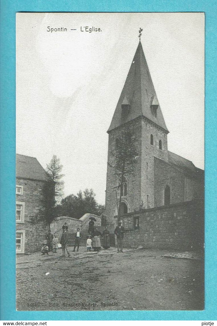 * Spontin - Yvoir (Namur - La Wallonie) * (Edit Scaillet - Rodric, Nr 14846) L'église, Kerk, Church, Animée, Unique, TOP - Yvoir