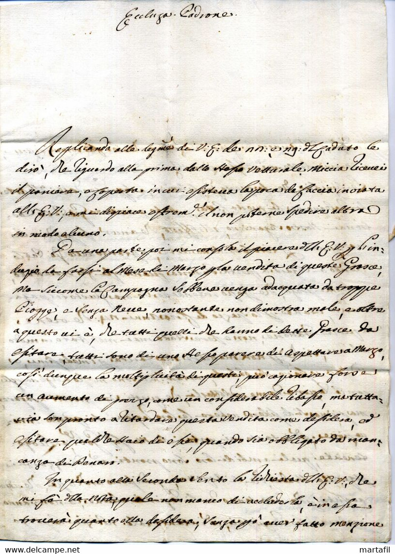 1.02.1785 Lettera Per Firenze - ...-1850 Voorfilatelie