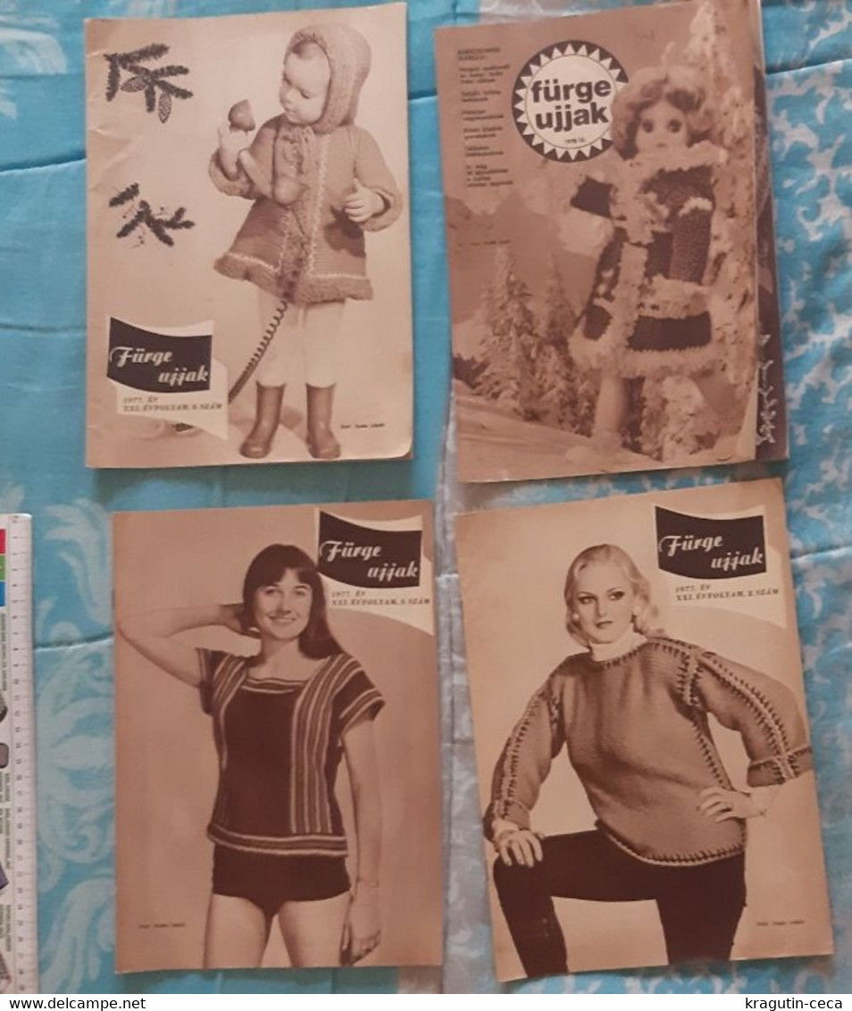 1977 Fürge Ujjak HUNGARY VINTAGE WOMAN FASHION Handicrafts Crochet LOT MAGAZINE NEWSPAPERS CHILDREN KNITTING WOOLWORK - Moda