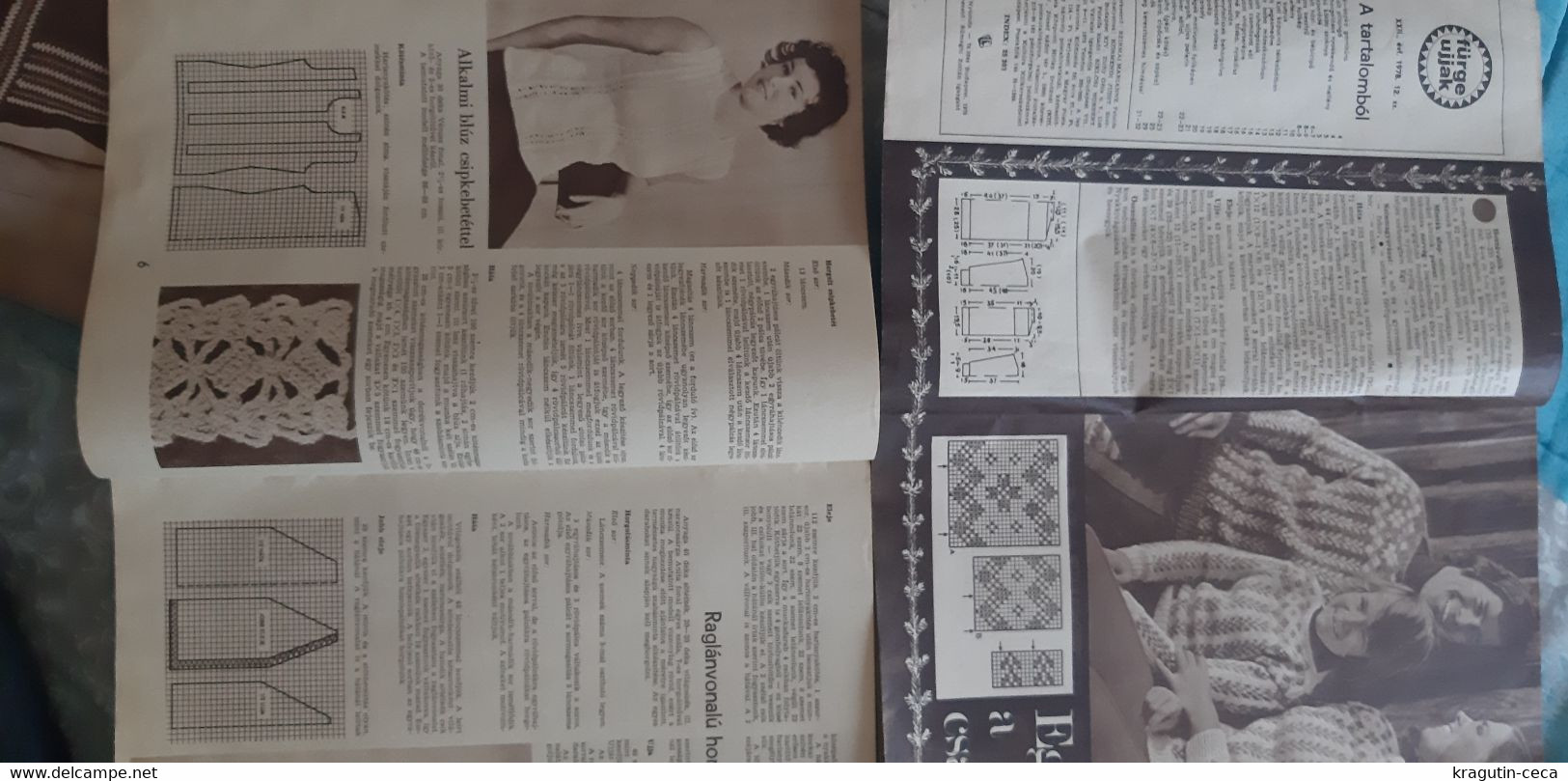 1977 Fürge Ujjak HUNGARY VINTAGE WOMAN FASHION Handicrafts Crochet LOT MAGAZINE NEWSPAPERS CHILDREN KNITTING WOOLWORK - Mode