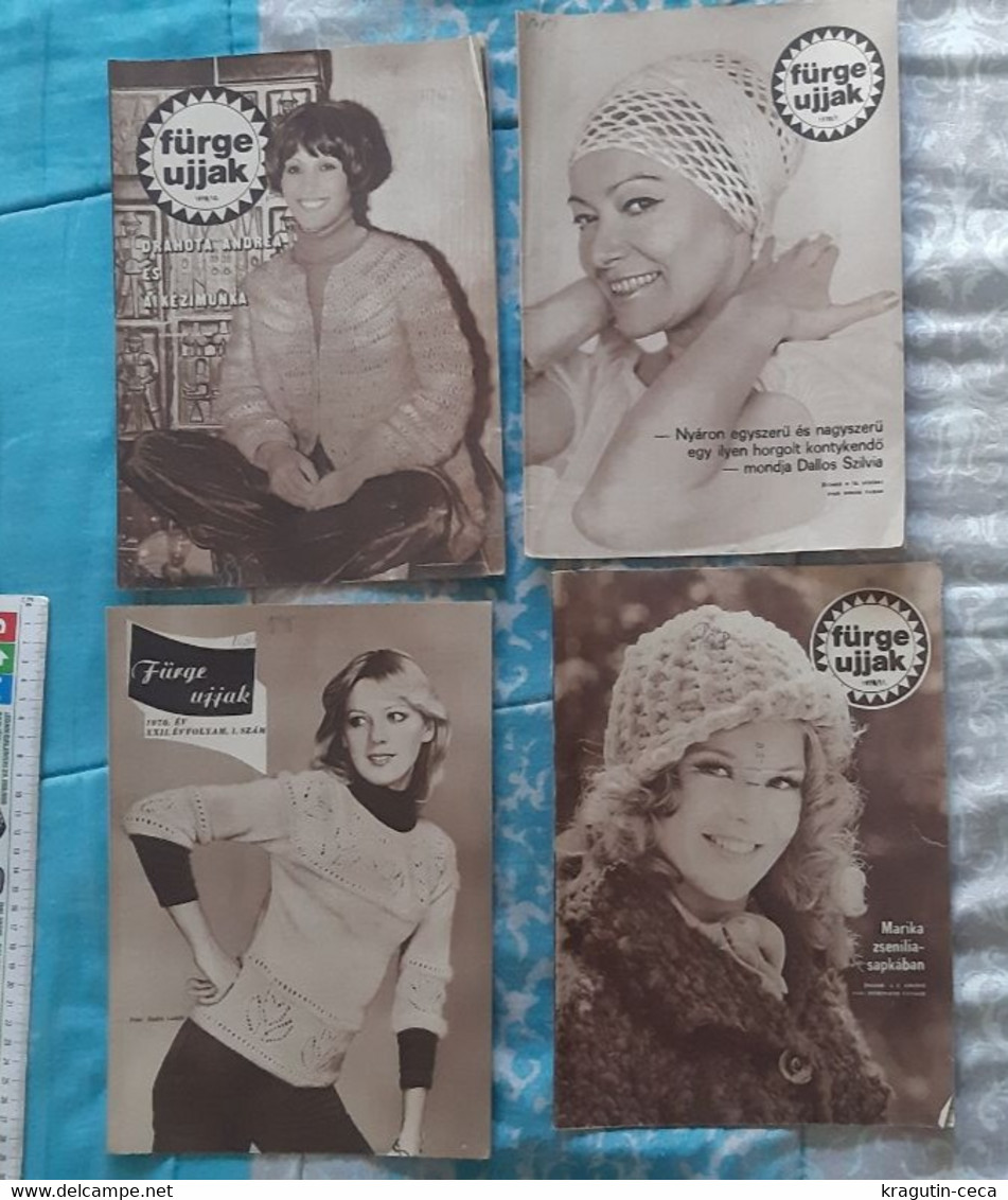 1978 Fürge Ujjak HUNGARY VINTAGE WOMAN FASHION Handicrafts Crochet LOT MAGAZINE NEWSPAPERS KNIT WOOLWORK Andrea Drahota - Mode