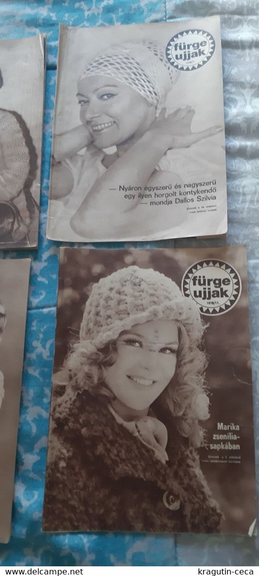 1978 Fürge Ujjak HUNGARY VINTAGE WOMAN FASHION Handicrafts Crochet LOT MAGAZINE NEWSPAPERS KNIT WOOLWORK Andrea Drahota - Mode