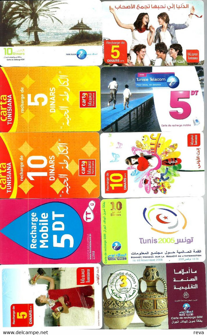 TUNISIA 5D &10 D LOT  OF 10 CARDS WOMAN MAN ETC, MOBILE GSM READ DESCRIPTION !! - Tunisia