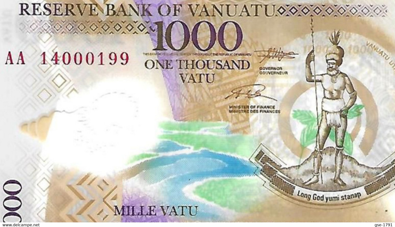 VANUATU  1000 VATU POLYMERE  2014  Petit Numéro NEUF - Vanuatu