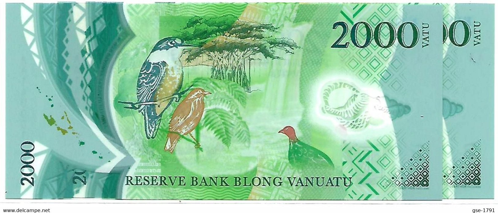 VANUATU  2000 VATU POLYMERE  2014 Lot De 2   Petits Numéros  NEUF - Vanuatu