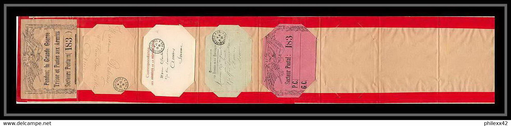 5840 Lot Secteur N°183 Pochette Illustrée Ancienne Pour Lettres - Cartes Guerre 1914/1918 War - Guerra De 1914-18