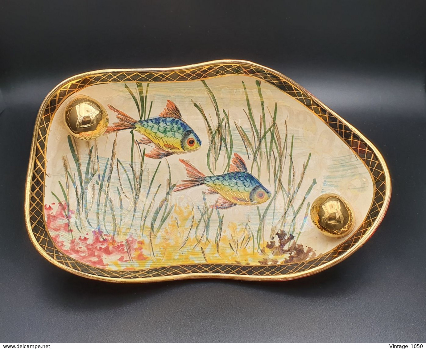 ✅ Coupelle Faïence Hubert BEQUET 1950 TBE Poisson #madeinbelgium  #ceramique #rare #objetdecollection - Béquet (BEL)