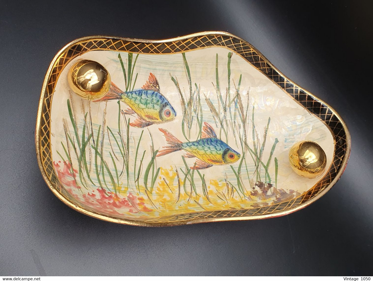 ✅ Coupelle Faïence Hubert BEQUET 1950 TBE poisson #madeinbelgium  #ceramique #rare #objetdecollection