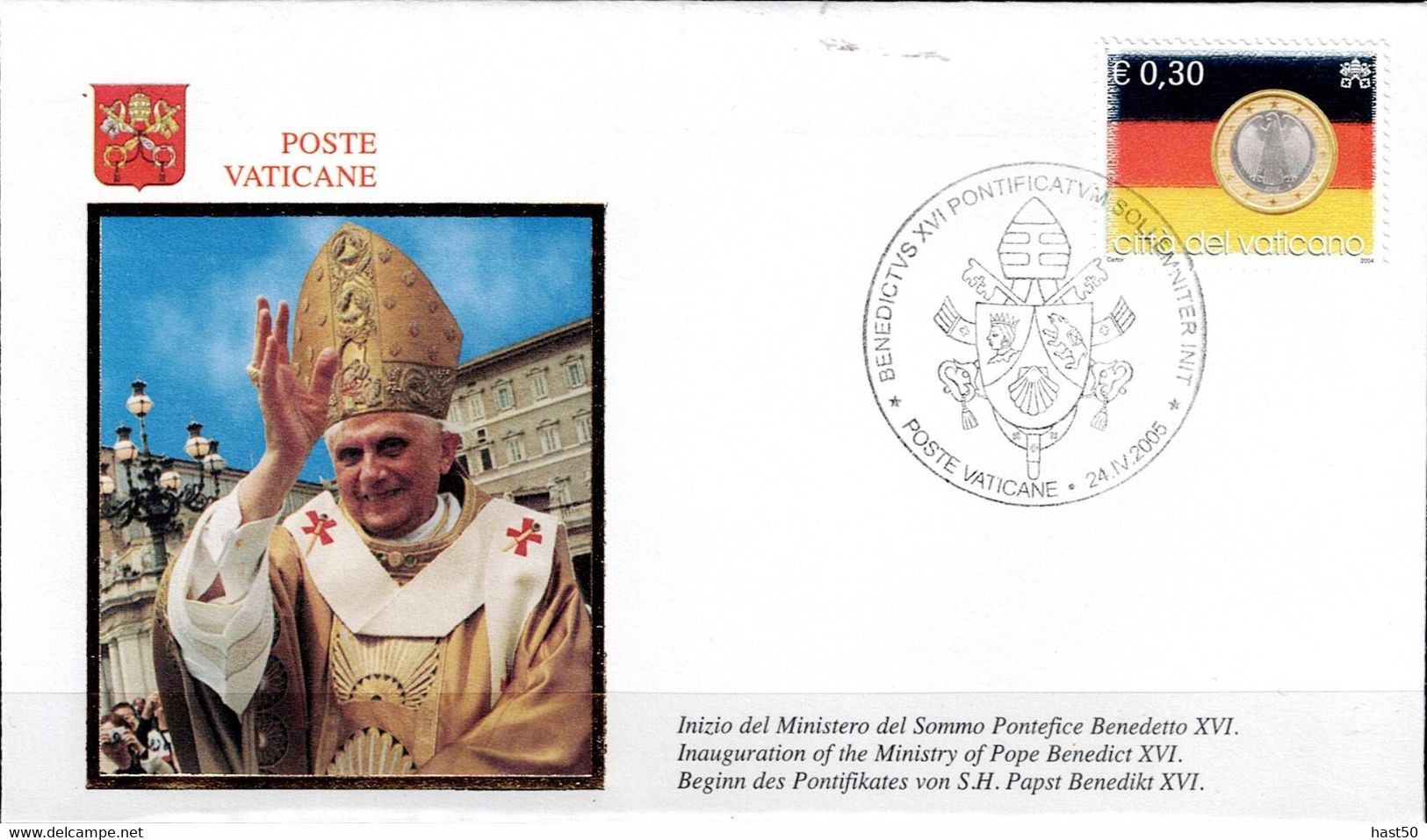 Vatikan - Beginn Des Pontikates Von S.H. Papst Benedikt XVI. (MiNr: 1495) 2005 - Siehe Scan - Cartas & Documentos