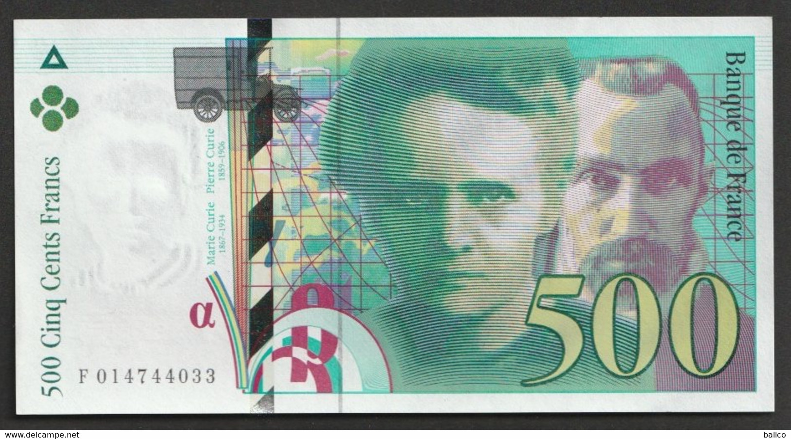 500 Francs - Pierre Et Marie Curie - 1994  - F 014744033  - NEUF, Pas De TROU Et Pas De Plis - TTB - 500 F 1994-2000 ''Pierre En Marie Curie''