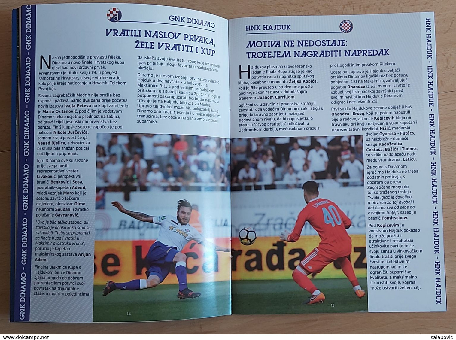 GNK DINAMO ZAGREB - HNK HAJDUK SPLIT 2018 finals of the Croatian Football Cup FOOTBALL CROATIA FOOTBALL MATCH PROGRAM