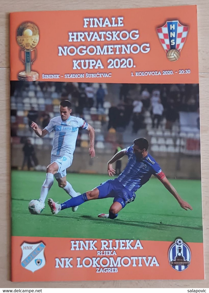 HNK Rijeka - NK Lokomotiva Zagreb  2020 Finals Of The Croatian Football Cup FOOTBALL CROATIA FOOTBALL MATCH PROGRAM - Libros