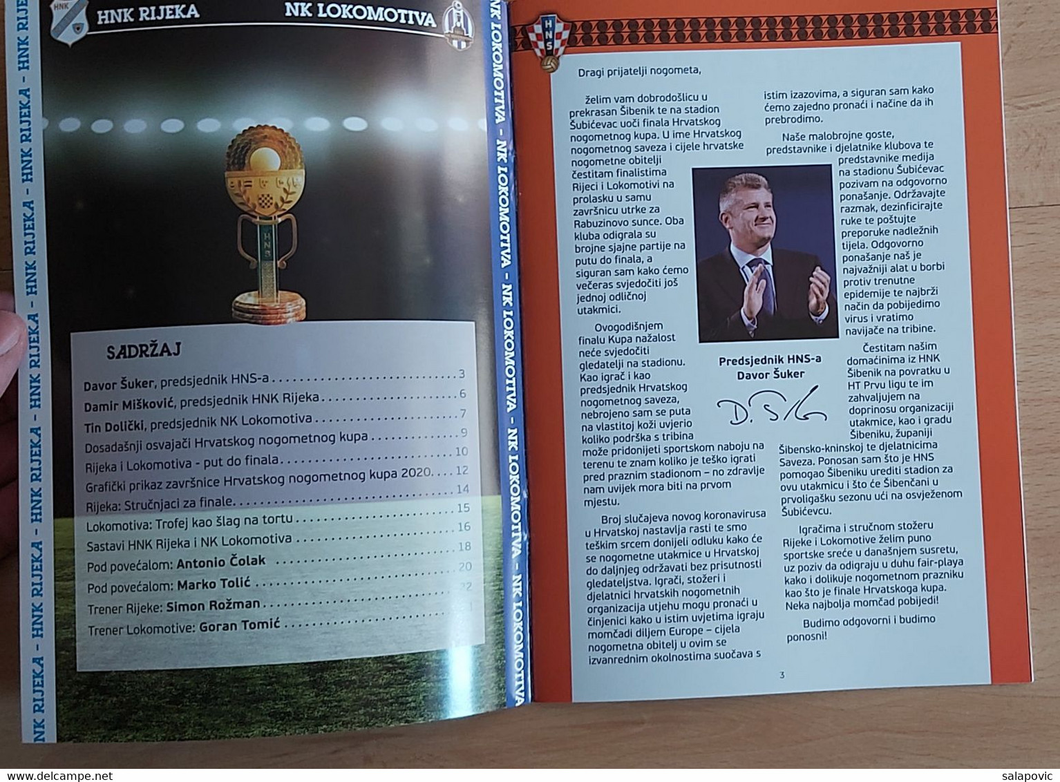 HNK Rijeka - NK Lokomotiva Zagreb  2020 Finals Of The Croatian Football Cup FOOTBALL CROATIA FOOTBALL MATCH PROGRAM - Libri