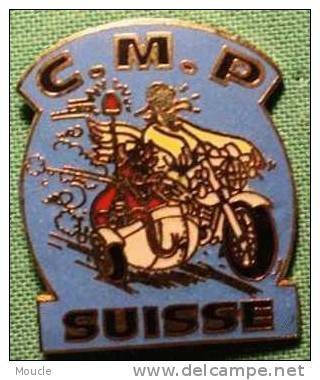 CLUB DES MOTARDS DE LA POLICE GENEVE - SUISSE - C.M.P - BLEU - SIDE CAR - POLIZEI - GENF - SCHWEIZ - MOTO -  (30) - Police