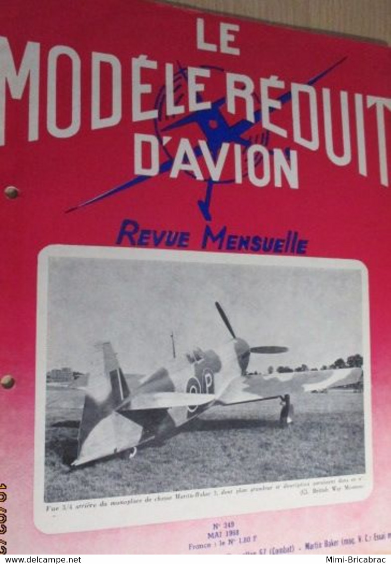 22-A 1e Revue De Maquettisme Années 50/60 : LE MODELE REDUIT D'AVION Avec Plan Inclus N°349 De Mai 1968 - Aviones & Helicópteros