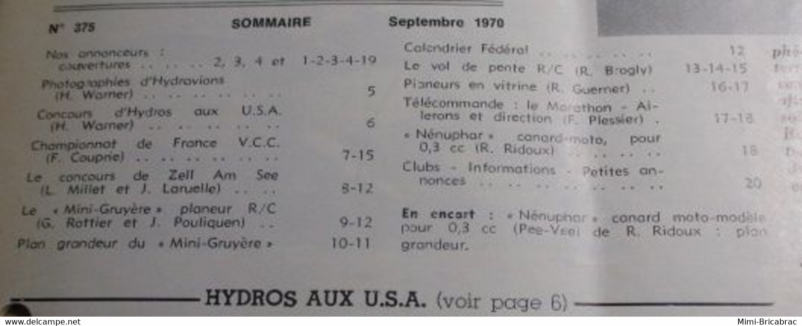 22-A 1e Revue De Maquettisme Années 50/60 : LE MODELE REDUIT D'AVION Avec Plan Inclus N°375 De 1970 - Flugzeuge & Hubschrauber