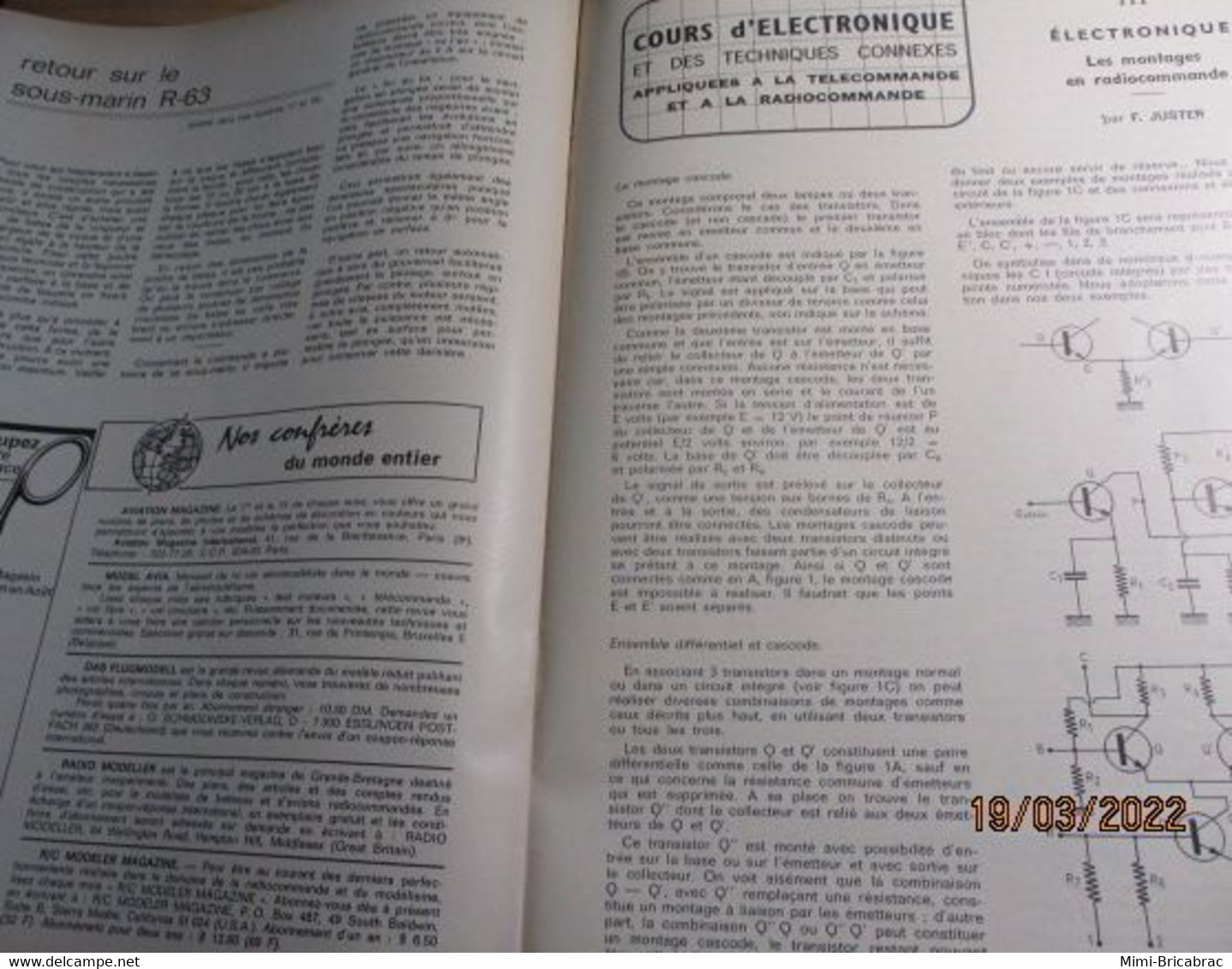 22-A REVUE RADIO-MODELISME  ELECTRONIQUE ANIMATION N°19 De JUILLET 1968 , TRES BON ETAT , COMPLET - Modèles R/C