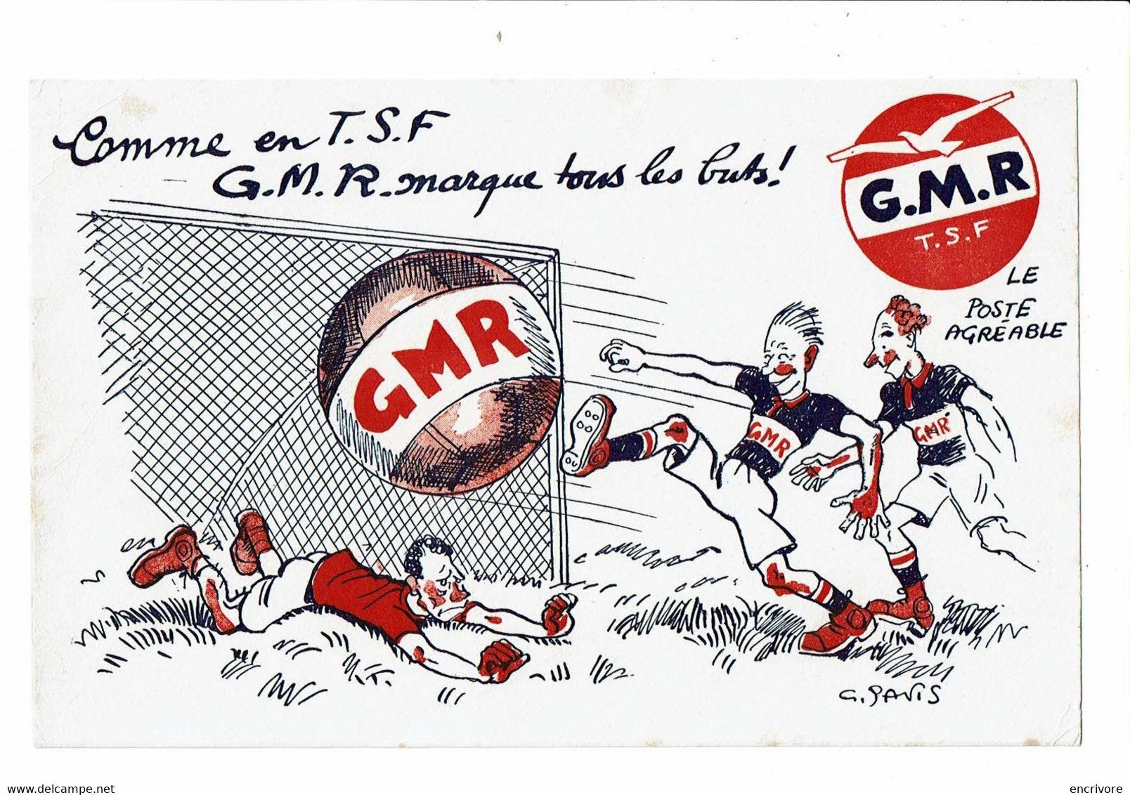 Buvard G.M.R. Poste Radio T.S.F. Foot Ball Illustré PAVIS - Sport