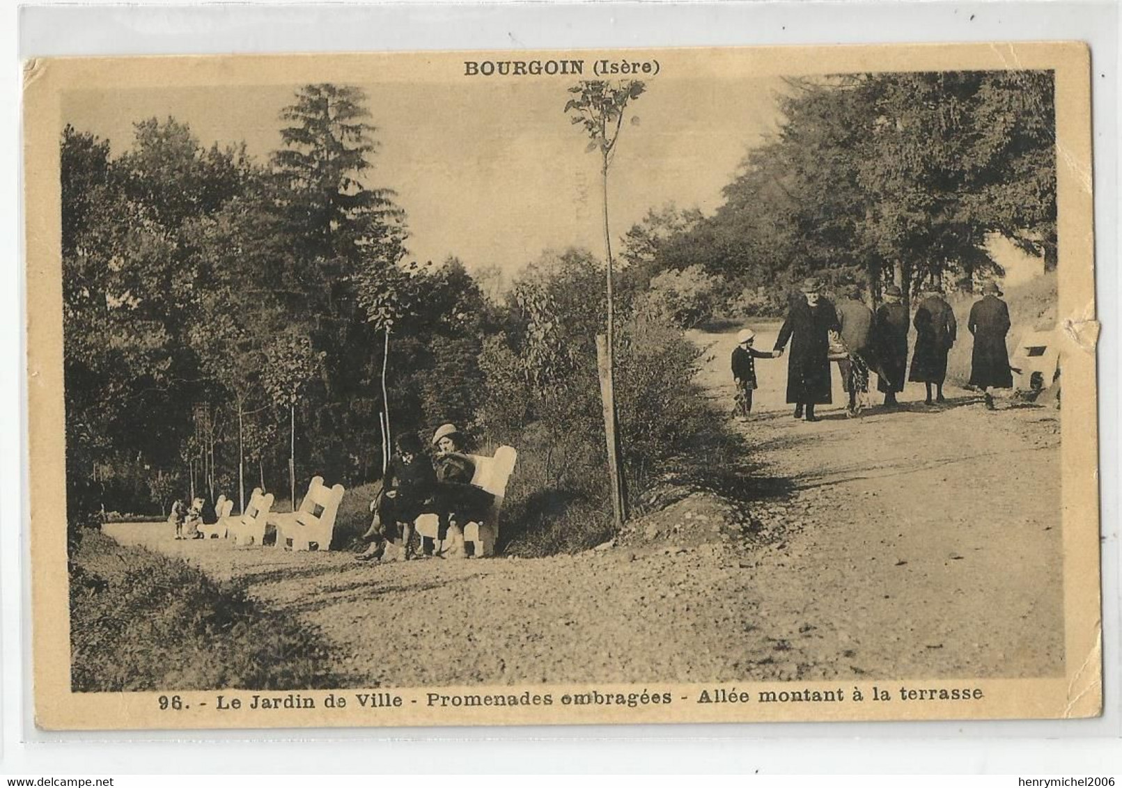 38 Isère Bourgoin Le Jardin De Ville Promenades Ombragées Allée Montant A La Terrasse 1942 - Bourgoin