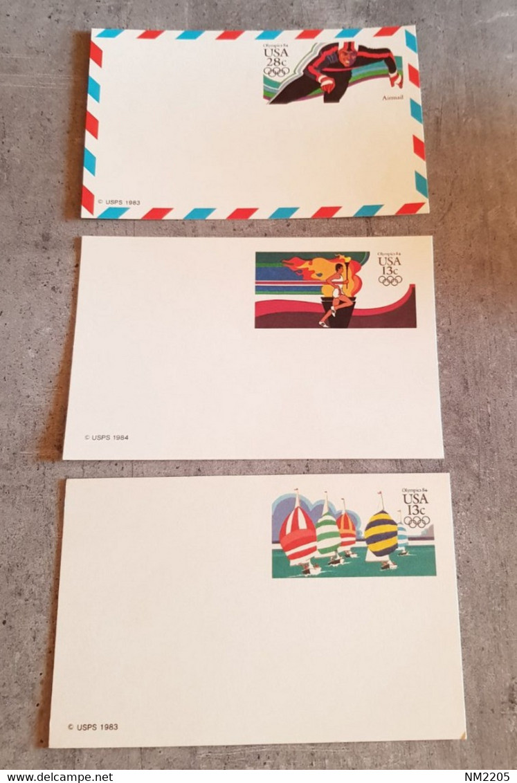 U.S.A. OLYMPICS GAMES 3 POSTCARDS - Cartes Souvenir