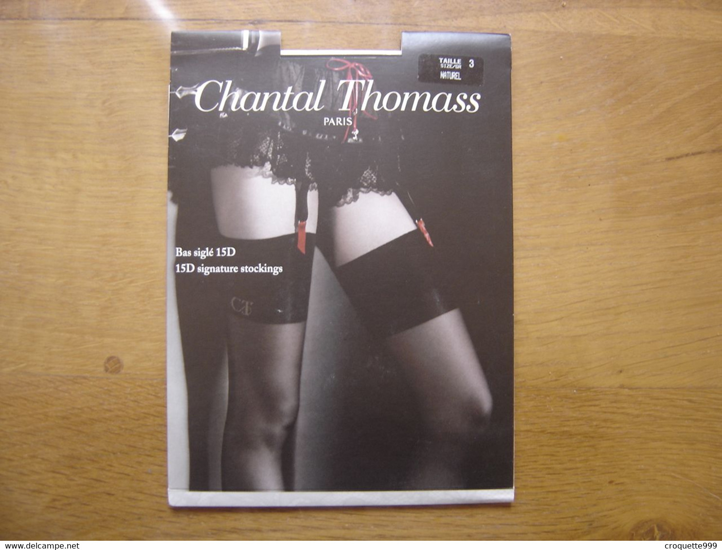 Bas CHANTAL THOMASS Jambe 15D Naturel Taille 3 Revers Double A L Ancienne - Panties