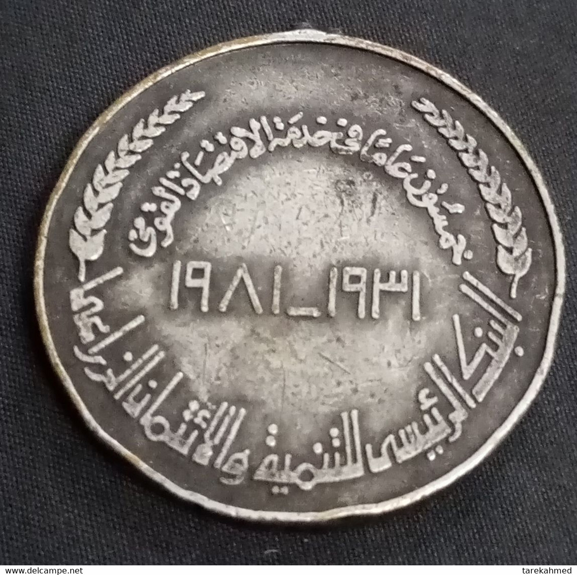 Egypt 1981 , Medal Of Principal Bank For Development & Agricultural , Tokbag - Professionnels / De Société