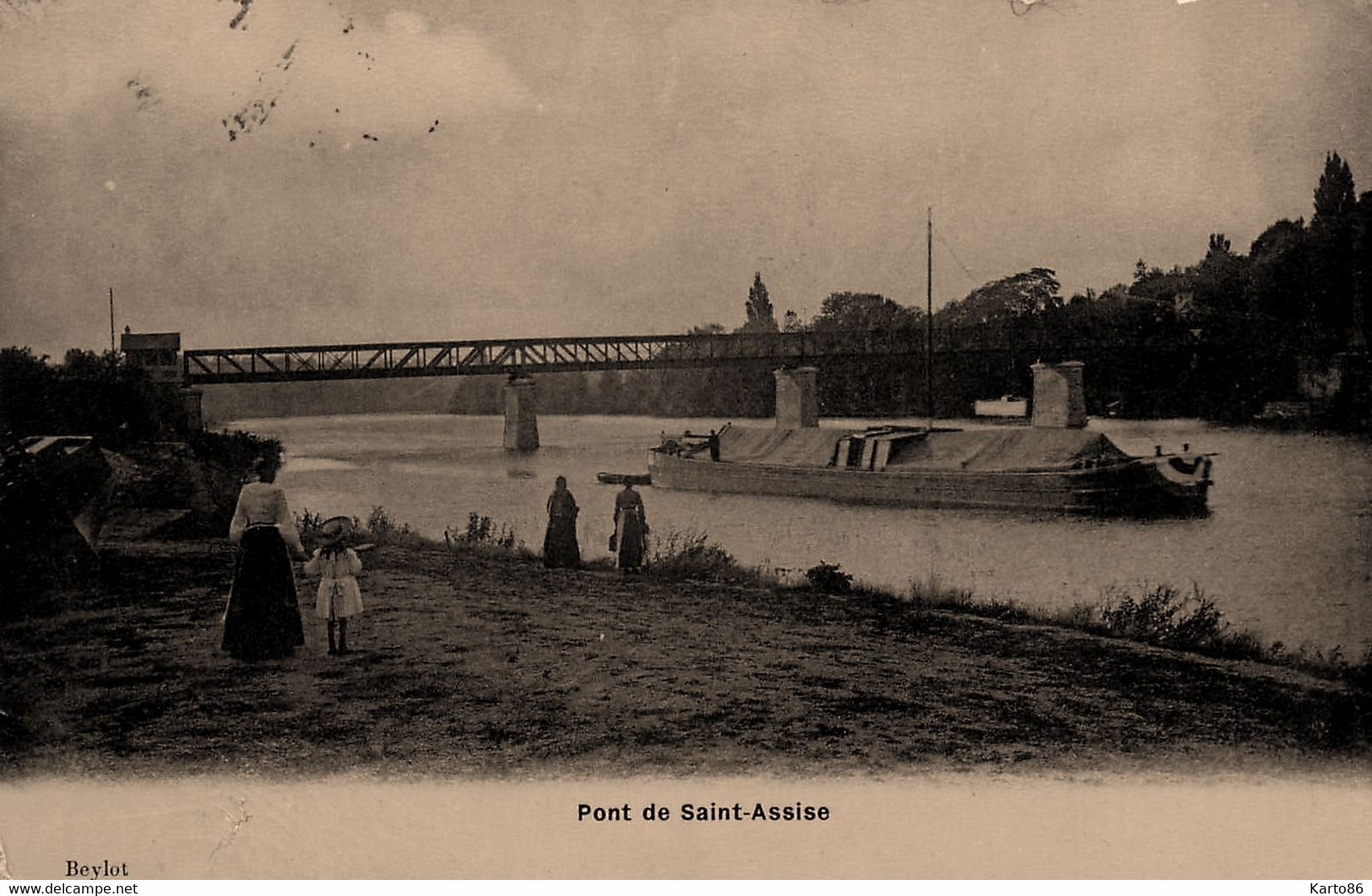 Pont De Ste Assise , Seine Port St Fargeau Ponthierry * Péniche Batellerie * Thème Barge Chaland Péniches - Saint Fargeau Ponthierry