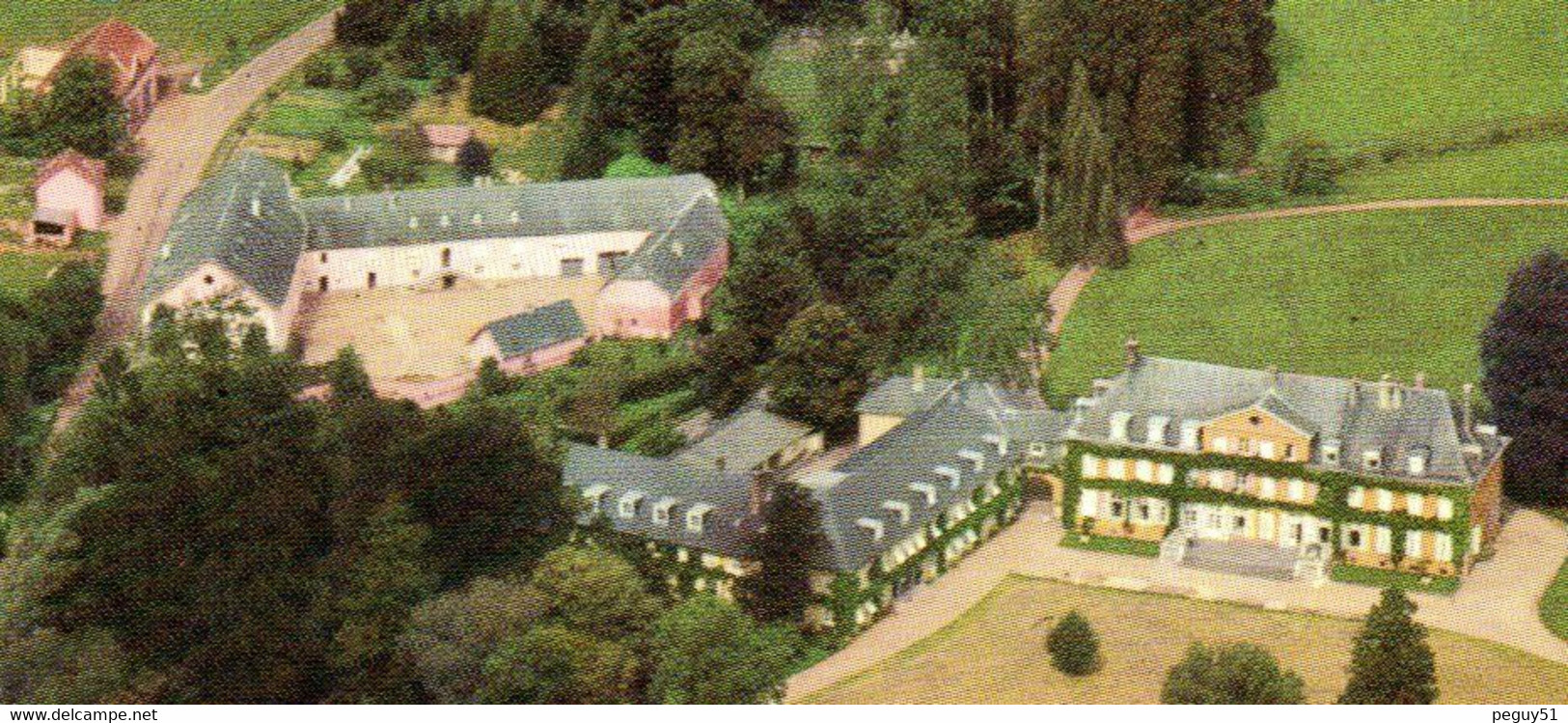 Colpach-Bas ( Ell). Vue Aérienne Du Château (Emile Mayrisch) Et De L'église Saint André. Café -restaurant Rausch - Sonstige & Ohne Zuordnung