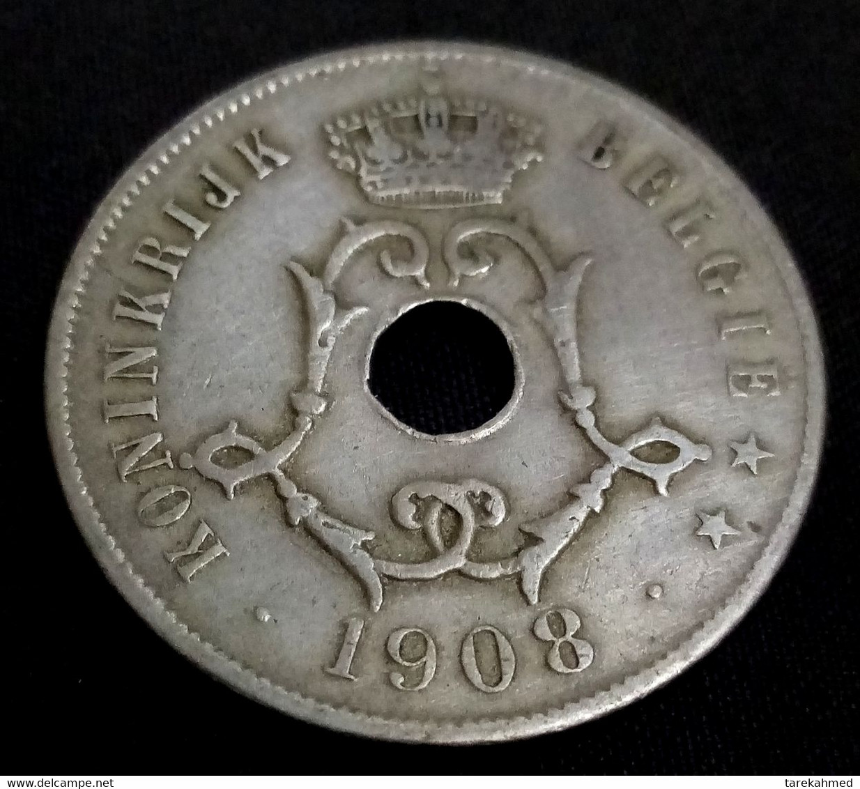 Belgique, 25 Centimes, 1908, Leopold II , KM:62 , Perfect . Agomeza - 25 Cent