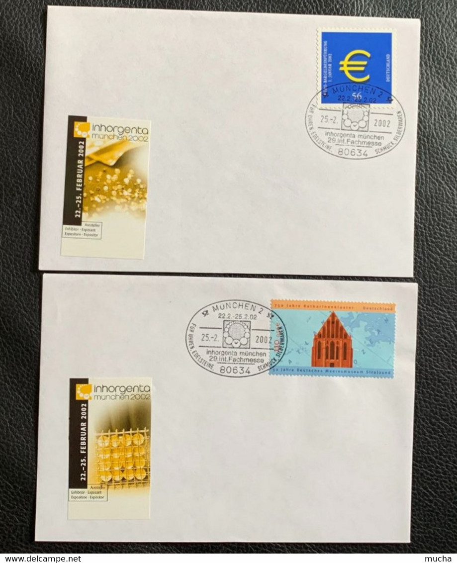 17807 -  Inhorgenta 29. Int. Fachmesse Schmuck Und Uhren München 2 22.02.2002 2  Enveloppe Avec Autocollant - Horlogerie