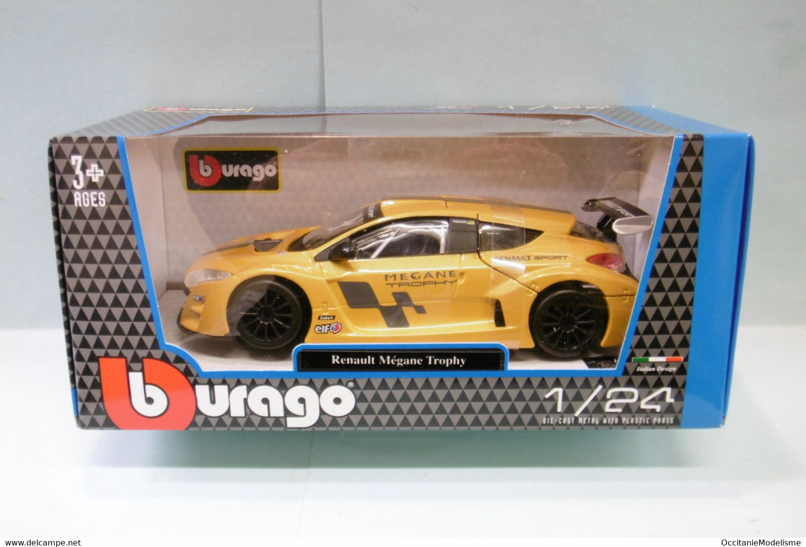 Bburago - RENAULT MEGANE TROPHY 2005 Jaune Burago Réf. 18-22115 Neuf NBO 1/24 - Burago