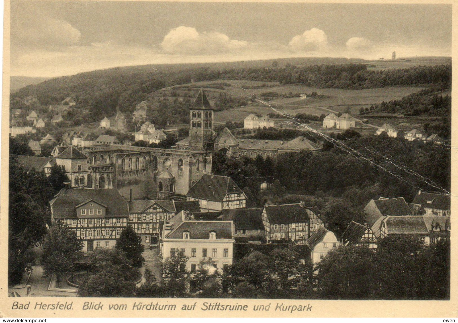 Bad Hersfeld. Blick Vom Kirchturm Auf Stittsruine Und Kurpark. - Bad Hersfeld