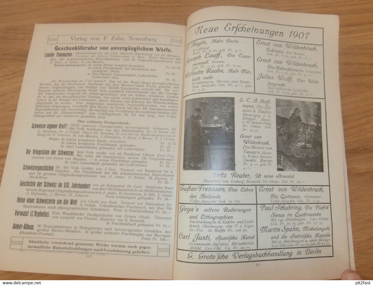 Schweizerischer Weihnachts-Katalog 1907/08 , Literatur- und Bücher Katalog , viel Reklame/ Werbung , Antiquariat , RAR !